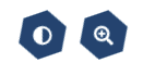 Screenshot der Buttons unter dem Menü, um die Kontrast-Variante oder die Schriftgröße umzuschalten.
